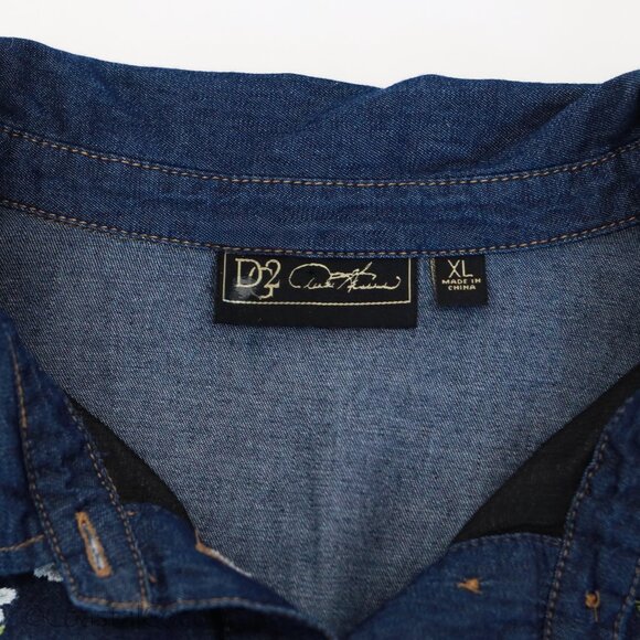 DG2 Diane Gilman Western Button Up Shirt XL Womens Fringe Rodeo Country Festival - Picture 5 of 14